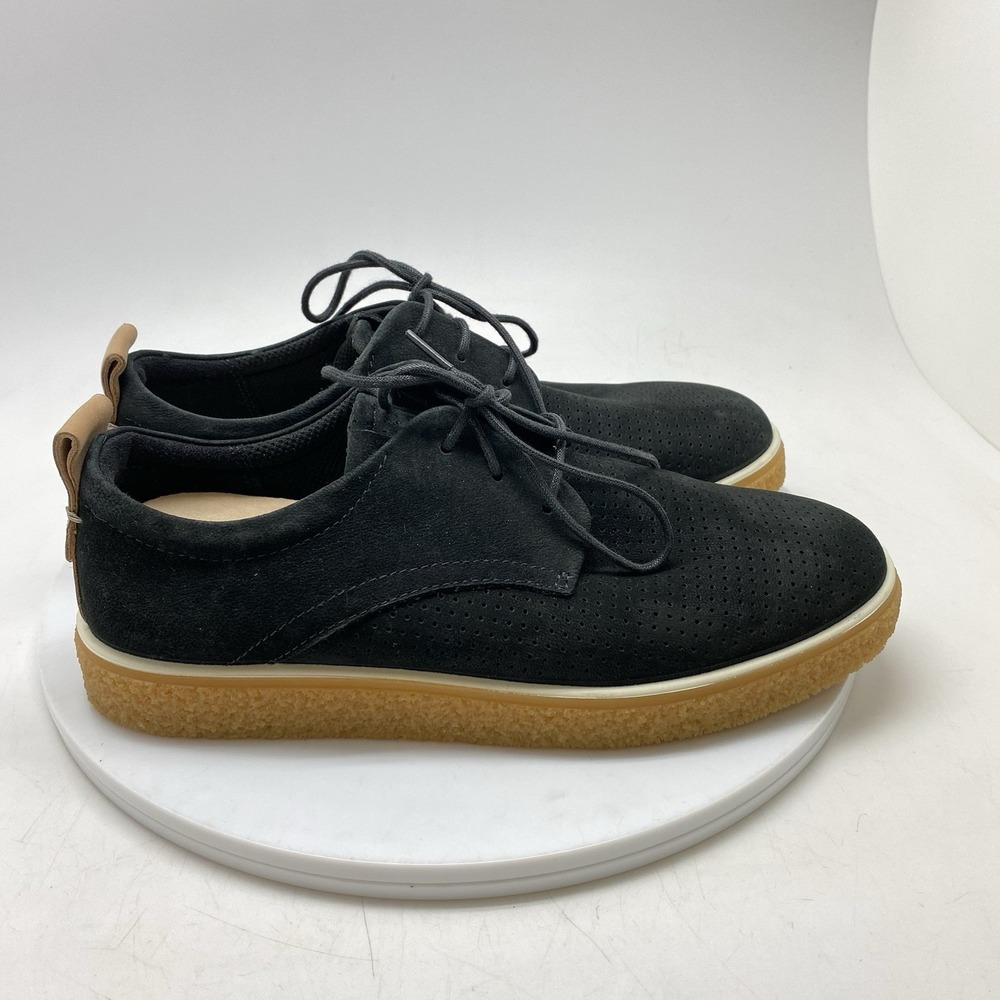 ECCO CrepeTray Danish Design Sneakers Womens 7 Black Suede Gum Sole‎ City Shoes